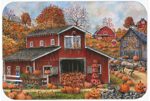 Pick Your Own Pumpkins Fall Glass Cutting Board, Large