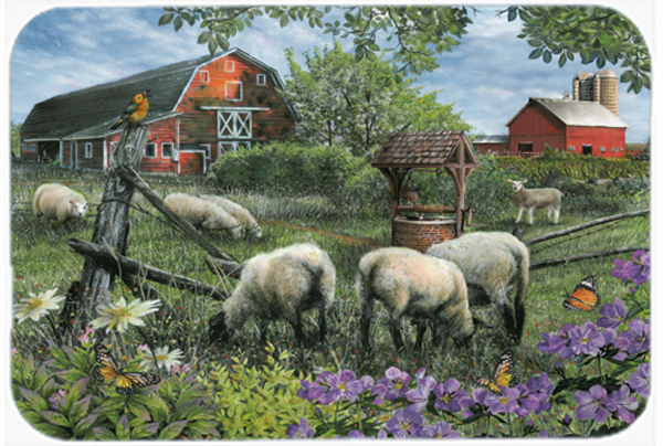 Pleasant Valley Sheep Farm Glass Cutting Board, Large