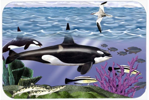 Whale Orcas Glass Cutting Board- Large