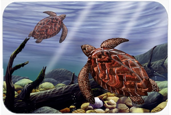 Sea Turtles Glass Cutting Board, Large