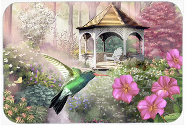 Picture of Carolines Treasures PTW2052LCB Garden Gazebo Hummingbird Glass Cutting Board- Large