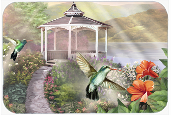 Garden Gazebo Hummingbird Duo Glass Cutting Board- Large