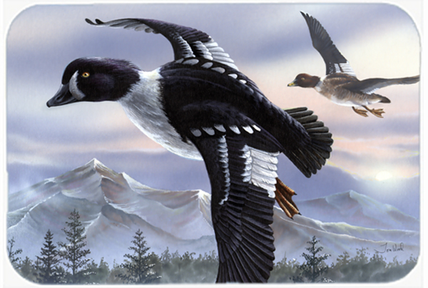 Goldeneye Ducks Flying Glass Cutting Board- - Large