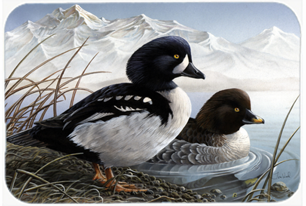 Goldeneye Ducks In The Water Glass Cutting Board- Large