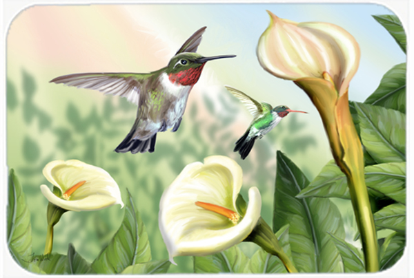 Lily And The Hummingbirds Glass Cutting Board, Large