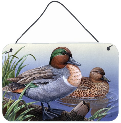 Green Teal Ducks In The Water Wall and Door Hanging Prints