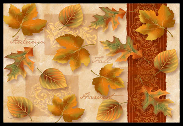 Fall Autumn Leaves Indoor & Outdoor Mat- 18 x 27 in.