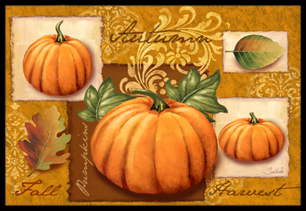 Fall Harvest Pumpkins Indoor & Outdoor Mat- 18 x 27 in.