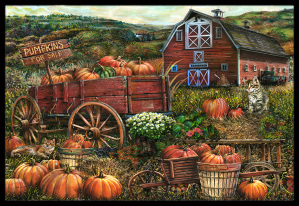 Pumpkin Patch And Fall Farm Indoor & Outdoor Mat- 18 x 27 in.