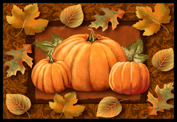 Pumpkins And Fall Leaves Indoor & Outdoor Mat, 24 x 36 in.