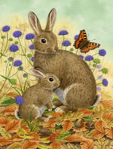 Rabbit & Baby Flag Garden Size