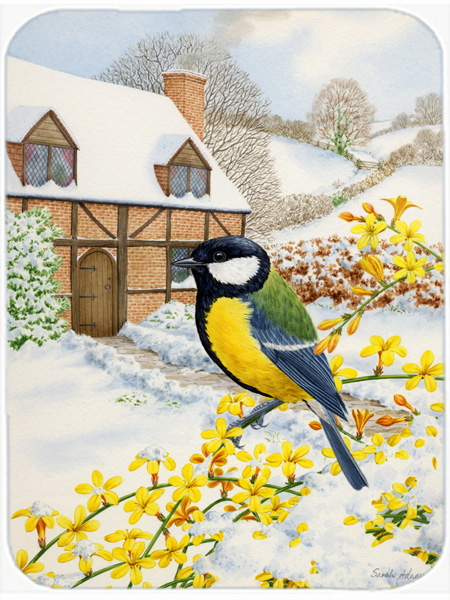 Picture of Carolines Treasures ASA2052LCB Great Tit Glass Cutting Board- Large