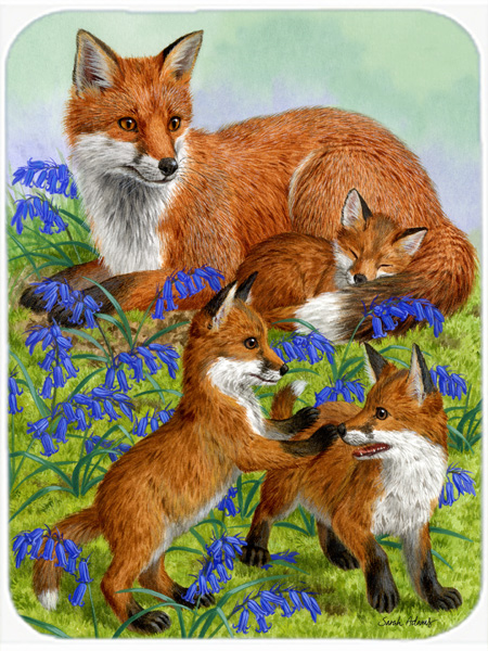 Picture of Carolines Treasures ASA2123LCB Fox Family Glass Cutting Board- Large