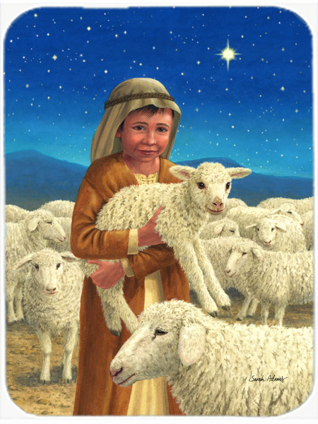 Picture of Carolines Treasures ASA2141LCB Shepherd And His Sheep Glass Cutting Board- Large
