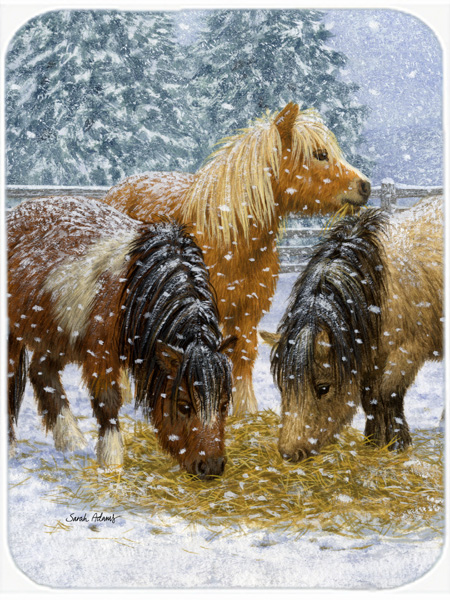 Picture of Carolines Treasures ASA2146LCB Shetland Ponies Glass Cutting Board- Large