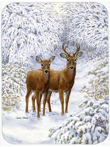 Picture of Carolines Treasures ASA2148LCB Two Deer Glass Cutting Board- Large
