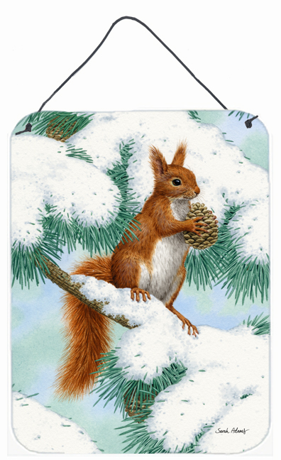 Red Squirrel With Pine Cone Wall and Door Hanging Prints