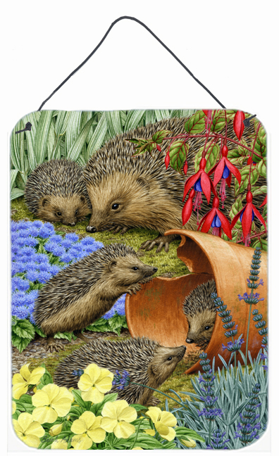 Hedgehogs In The Flower Pot Wall and Door Hanging Prints