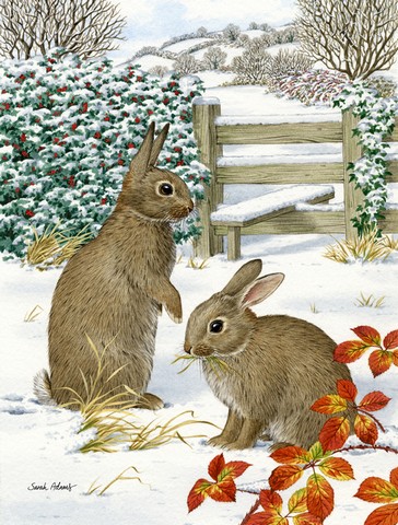 Rabbits Flag Garden Size