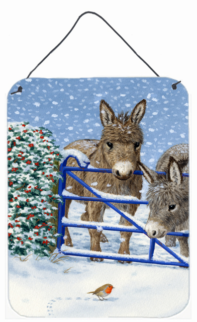 Donkeys And Robin Wall and Door Hanging Prints