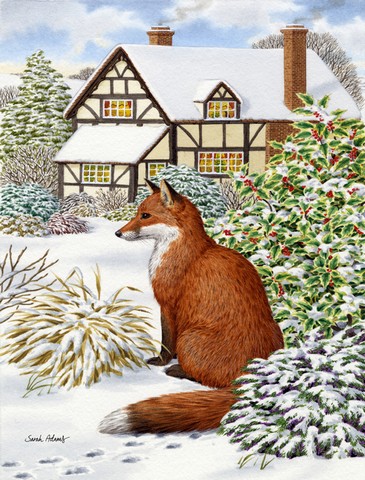Fox By The Cottage Flag Garden Size