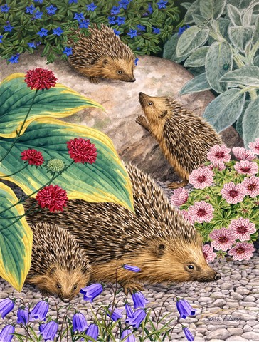 Hedgehogs Flag Garden Size