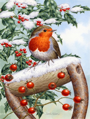 European Garden Robin Flag Garden Size