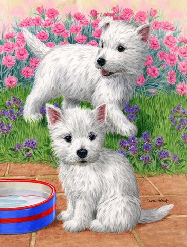 Westie Pups Flag Garden Size