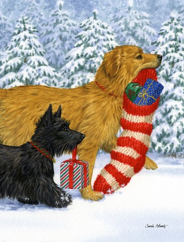 Keep Up There- Scottie Scottish Terrier Flag Canvas House Size