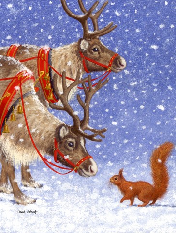 ASA2016CHF Reindeers & Squirrel Flag Canvas House Size