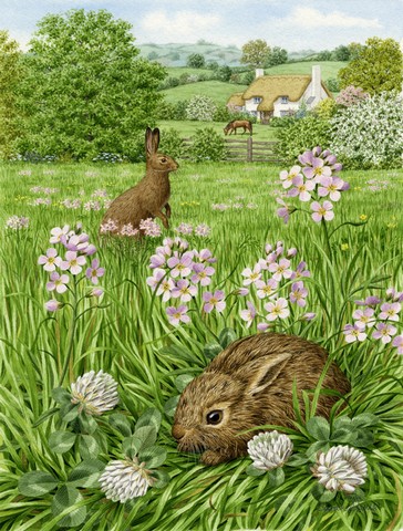 Leveret And Momma Rabbit Flag Canvas House Size