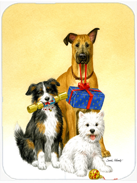 Picture of Carolines Treasures ASA2168LCB Westie- German Shepherd And Aussie Glass Cutting Board- Large