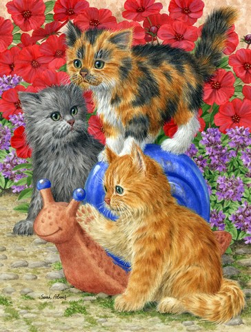 Kittens Flag Canvas House Size