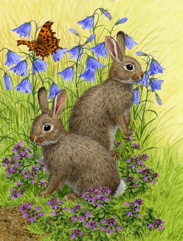 Rabbits Flag Canvas House Size