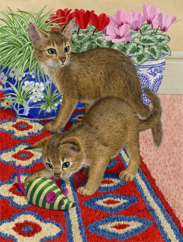 Abyssinian Kitten Flag Canvas House Size