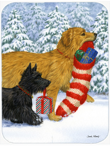 Picture of Carolines Treasures ASA2010LCB Keep Up There- Scottie Scottish Terrier Glass Cutting Board- Large
