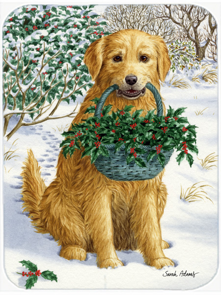 Picture of Carolines Treasures ASA2013LCB Yellow Labrador & Holly Glass Cutting Board- Large