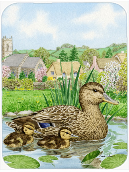 Picture of Carolines Treasures ASA2019LCB Mallard Duck Glass Cutting Board- Large