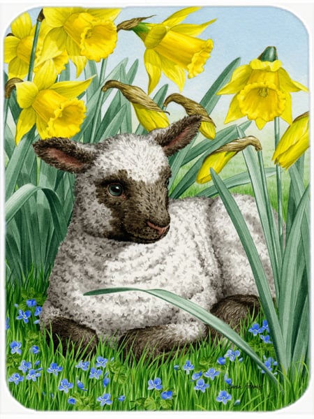 Picture of Carolines Treasures ASA2025LCB Lamb Glass Cutting Board- Large