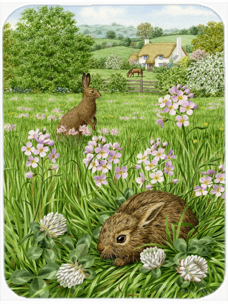 Picture of Carolines Treasures ASA2026LCB Leveret And Momma Rabbit Glass Cutting Board- Large
