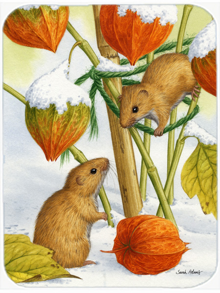 Picture of Carolines Treasures ASA2029LCB Harvest Mice Glass Cutting Board- Large