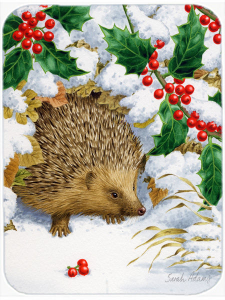 Picture of Carolines Treasures ASA2030LCB Hedgehog And Holly Glass Cutting Board- Large