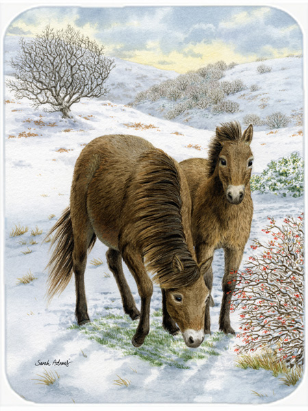 Picture of Carolines Treasures ASA2032LCB Exmoor Ponies Horse Glass Cutting Board- Large
