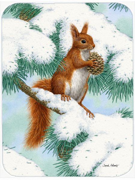 Picture of Carolines Treasures ASA2033LCB Red Squirrel With Pine Cone Glass Cutting Board- Large