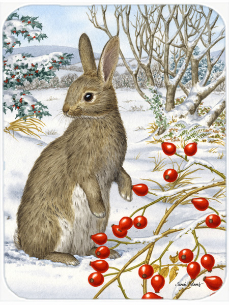 Picture of Carolines Treasures ASA2035LCB Rabbit With Berries Glass Cutting Board- Large