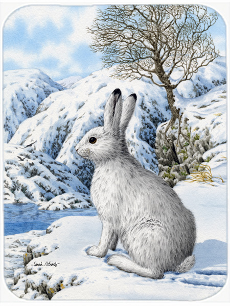 Picture of Carolines Treasures ASA2037LCB Mountain Hare White Rabbit Glass Cutting Board- Large