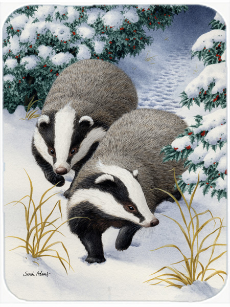 Picture of Carolines Treasures ASA2038LCB Badgers On The Move Glass Cutting Board- Large