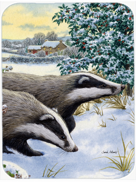 Picture of Carolines Treasures ASA2041LCB Badgers Two Of A Kind Glass Cutting Board- Large