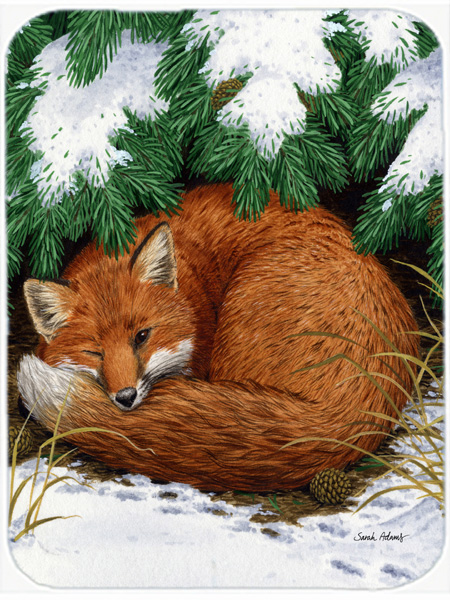 Picture of Carolines Treasures ASA2044LCB Fox Nap Time Glass Cutting Board- Large