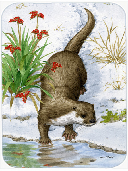 Picture of Carolines Treasures ASA2048LCB Otter By The Water Glass Cutting Board- Large